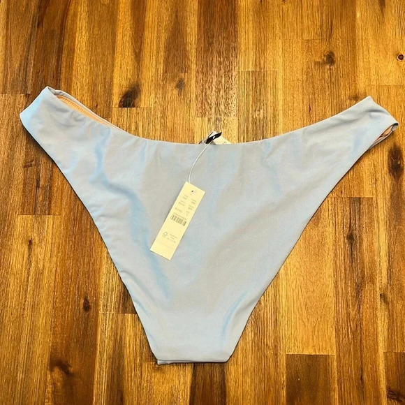 J. Crew NWT light blue Curve Waist Cheeky Bikini Bottom Women’s Size L - Picture 3 of 3